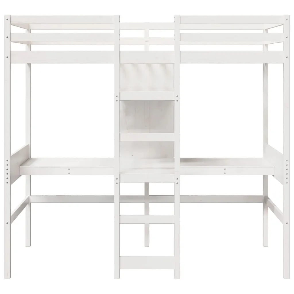 Lit surélevé 80x200 cm blanc : la solution pour optimiser votre studio - 4