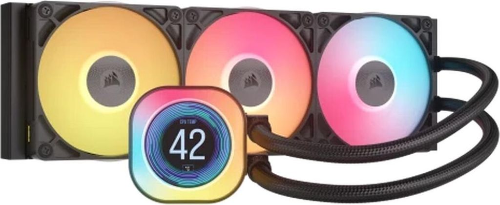 Corsair iCUE Link TITAN 240 RX LCD - Prozessor-Flüssigkeitskühlsystem - Kühlergröße: 240 mm - (für: LGA1851, LGA1700, AM5, AM4)