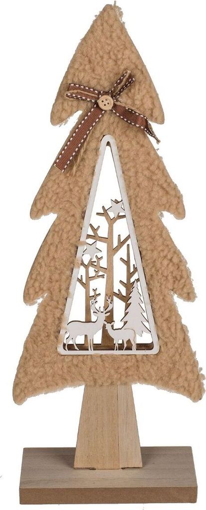 Weihnachtsbaum 40cm mit Stillleben in Grau oder Hellbraun Deko Tannenbaum , Farbe:hellbraun