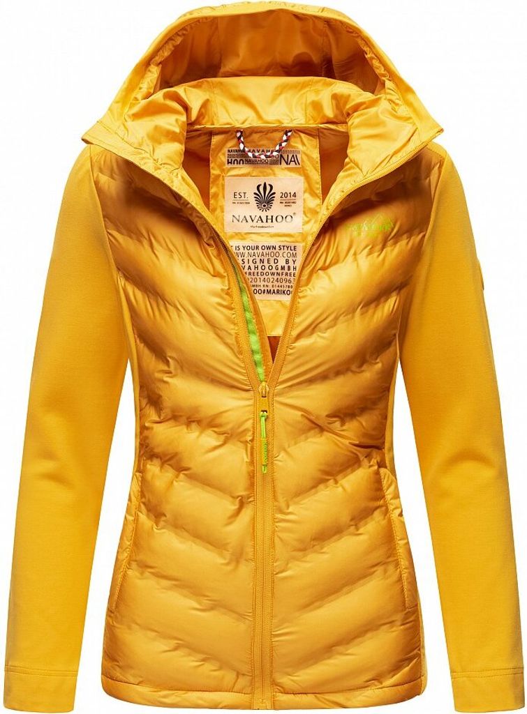 Navahoo Damen Jacke Frühlings Outdoor Übergangs Stepp Windbreaker Nimm Mich Mit Gelb Gr. 36 - S