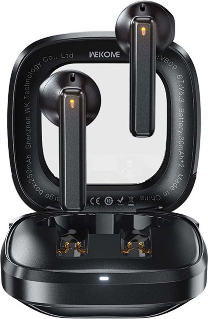 WEKOME VB09 Cyerin Serie - V5.3 TWS kabellose Bluetooth-Kopfhörer mit Ladetasche (Schwarz)