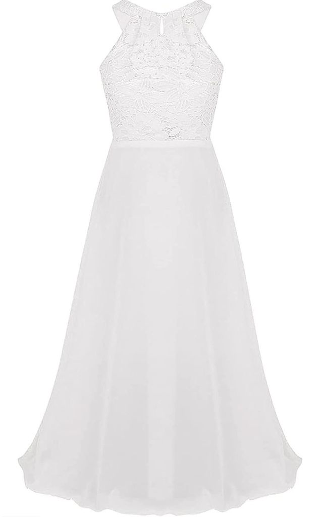 Elegantes Spitzenkleid für Mädchen Kinder Gr. 116 Cm – Perfekt für festliche Anlässe, Hochzeit Party Taufe Langes Kleid