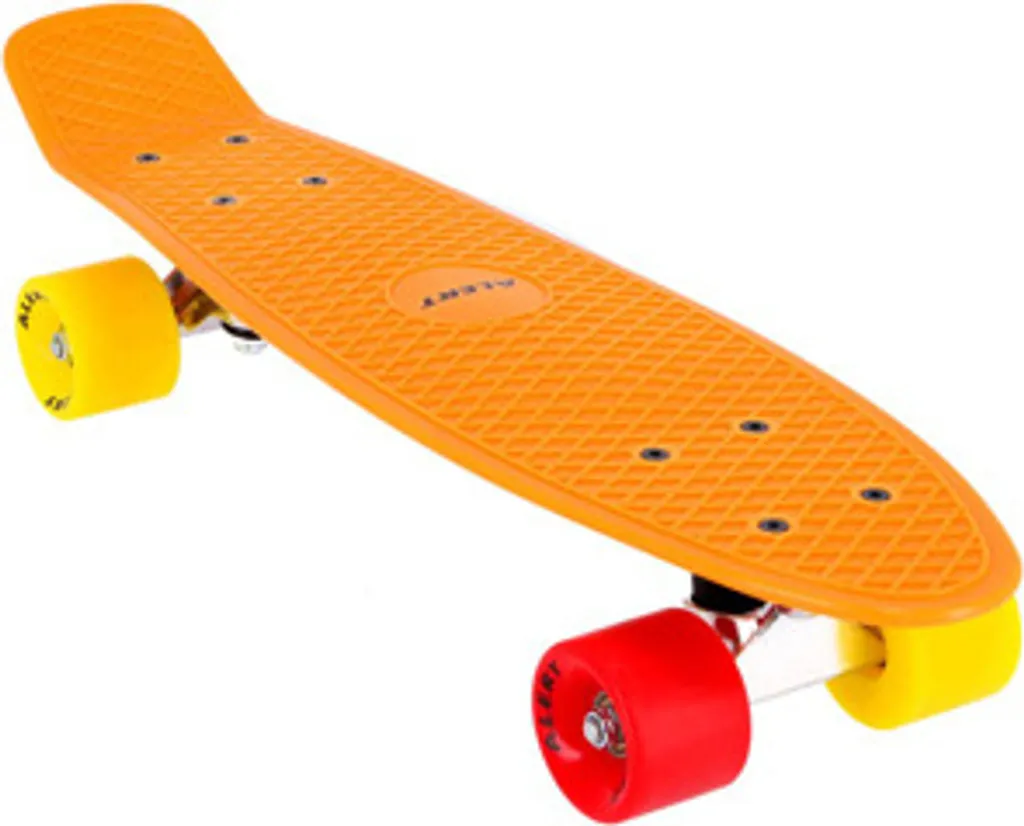 Mini Cruiser Skateboard 55 cm - Planche à Roulettes Alert Orange Fluo