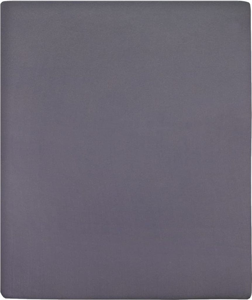 vidaXL Spannbettlaken Jersey Anthrazit 160x200 cm Baumwolle Produktbild 