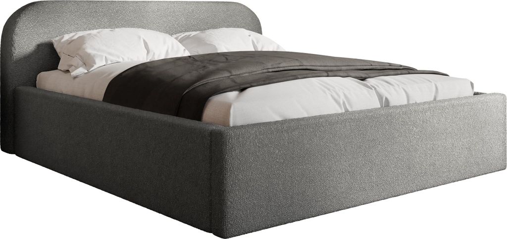 MIRJAN24 Polsterbett Deisin, Doppelbett mit Bettkasten, Ehebett, Kopfteil, Leistenlattenrost aus Laubholz (Farbe: Abriamo 07, Größe: 140x200 cm)