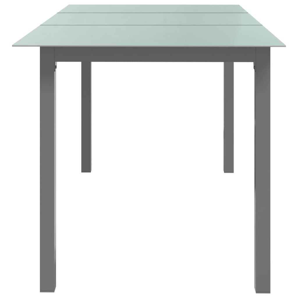 "im Diskont"Gartentisch 1 PC Moderne - HOMMIE - Esstisch/Balkontisch - Hellgrau 150x90x74 cm Aluminium und Glas - Gartentische DEMöbel94212