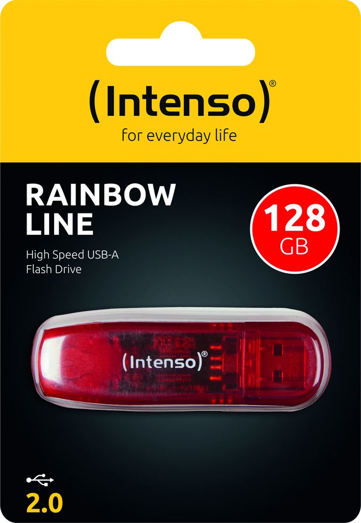 Intenso USB-Stick Rainbow Line - 128 GB, Rot Produktbild 