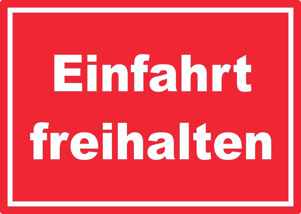 Einfahrt freihalten Aufkleber weiß-rot A3 (297x420mm)