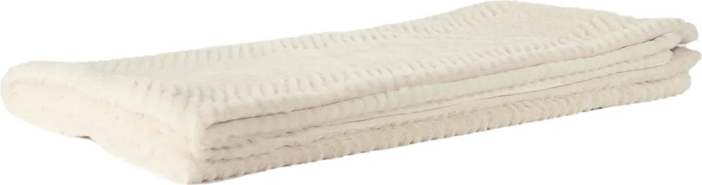 Couverture d'appoint blanche 120x150cm pour soirées canapé cosy