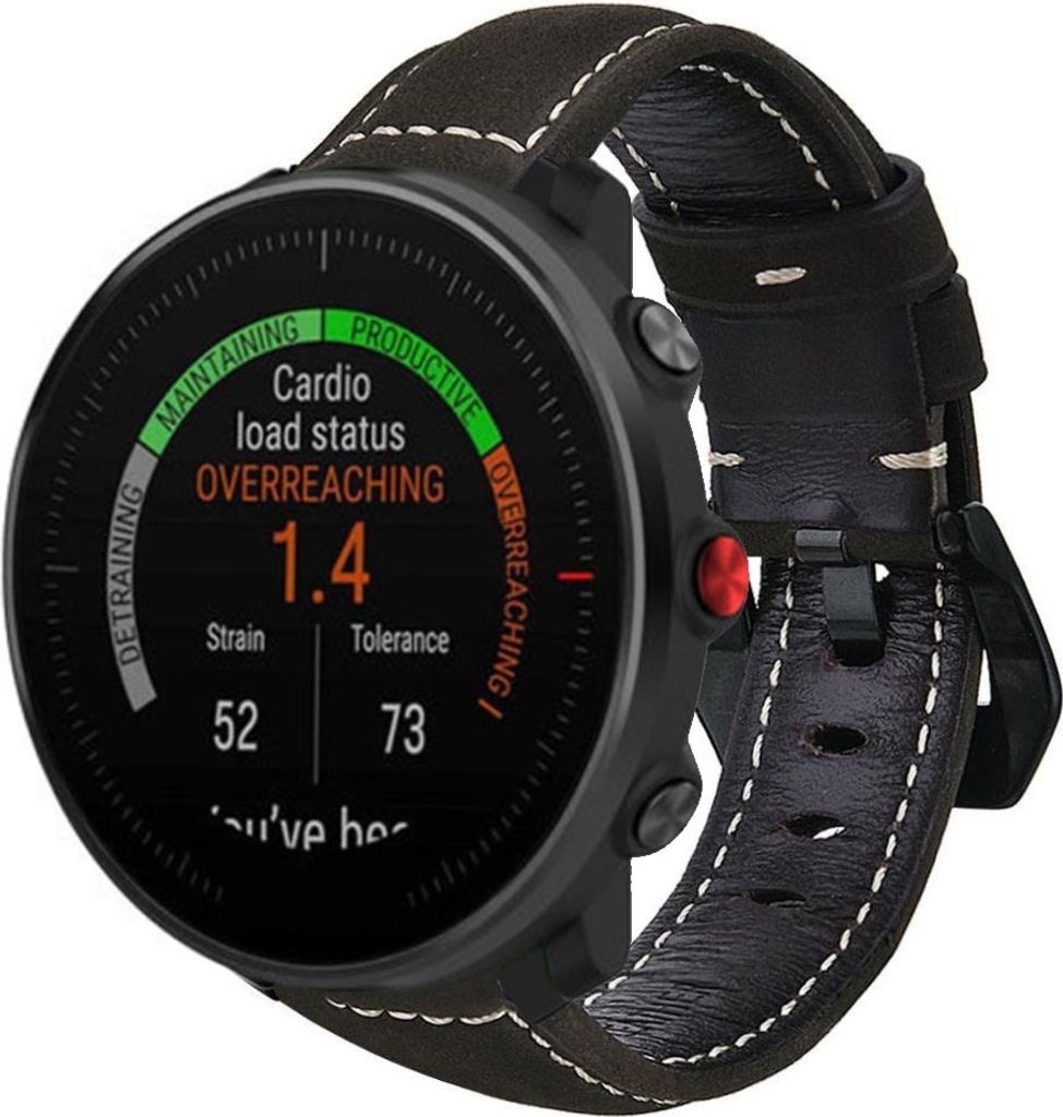 Strap-it Polar Vantage M Lederarmband (Schwarz)