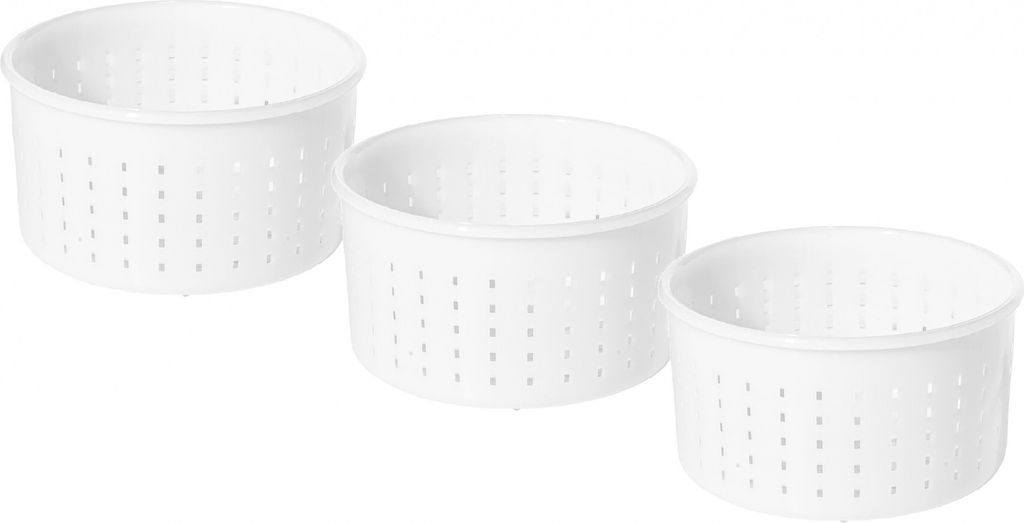 3 x Kunststoff Käseform 13x7cm - 0.9kg Caciotta, Käse Form, Kaseform, Kase Form, Käse Formen, Käseformen