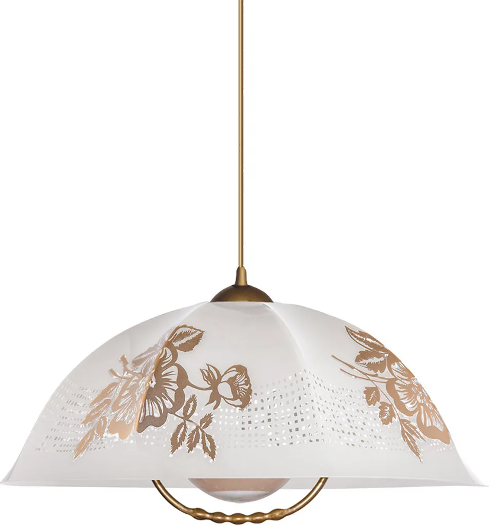 Lampada a Sospensione LYRA ACRYL IV Bianco-Oro E27 Ø 44cm Dimmerabile