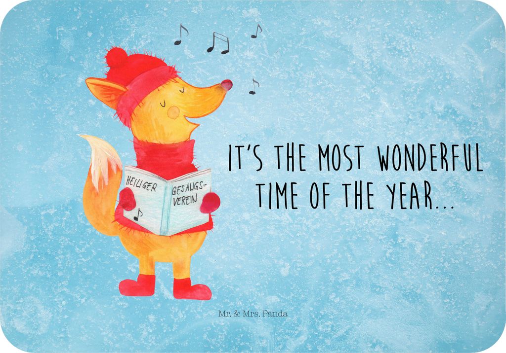 Mr. & Mrs. Panda magnet Fuchs Sänger - Eisblau - Geschenk, Weihnachten, Singen, Notizhalter, whiteboardmagnet, haftmagnet, Winter, Weihnachtsliede...