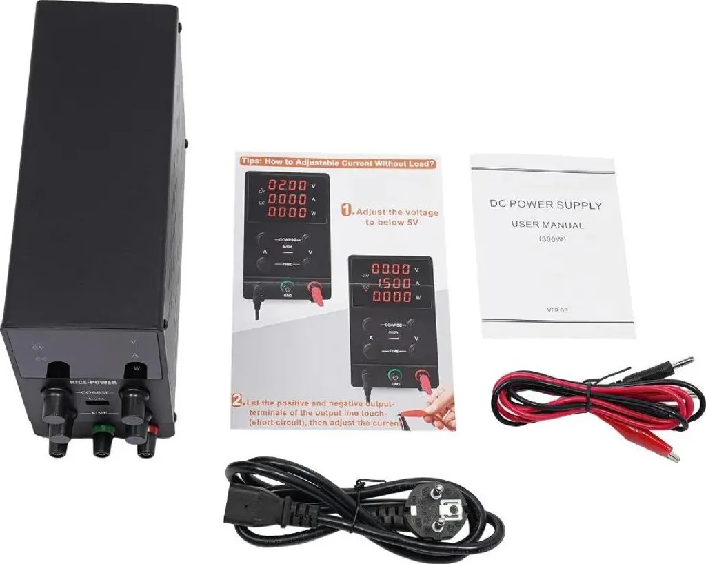 Alimentation de laboratoire DC réglable 0-30V 0-10A stabilisée noire