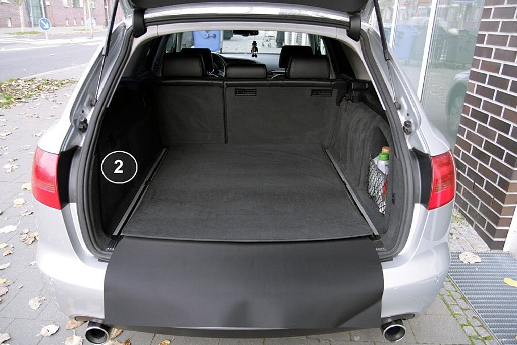 3-tlg Kofferraummatte mit Ladekantenschutz passend für Audi A6 4F C6 Avant Kombi
