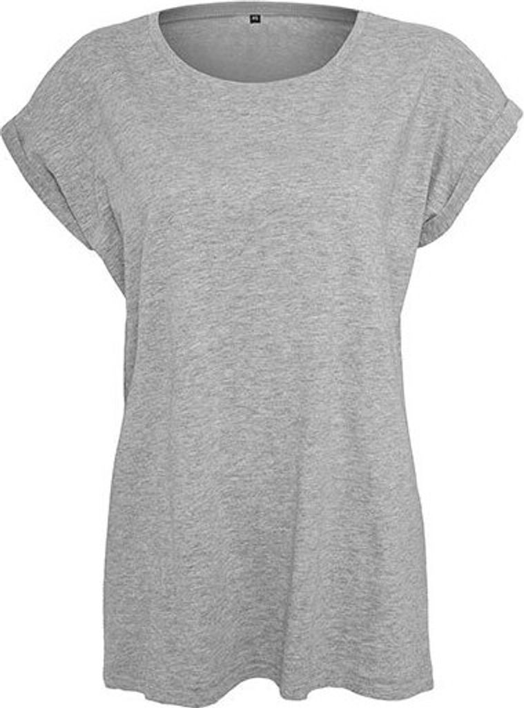 Build Your Brand BY021 | Ladies Extended Shoulder Damen T-Shirt - Farbe: Heather Grey - Größe: L