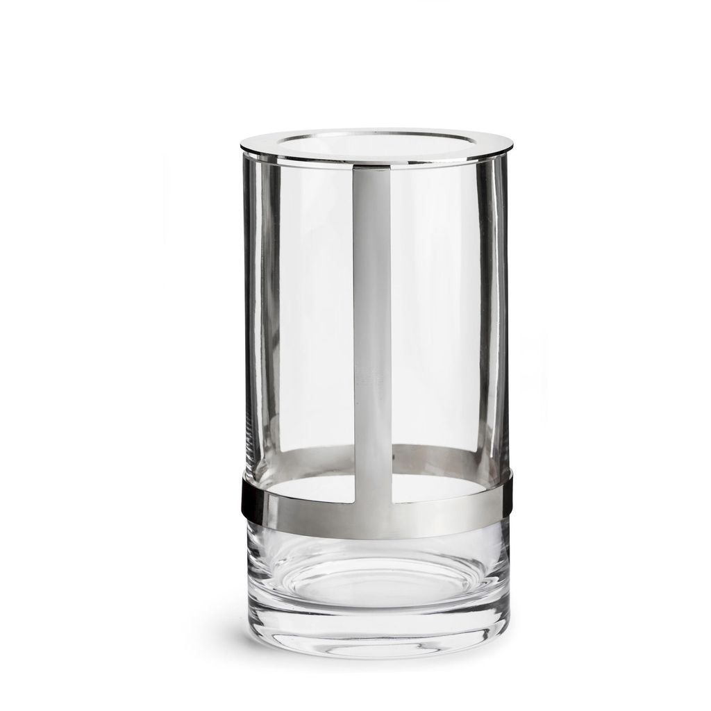 Sagaform-Vase, 11 x 20 cm, Glas/Metall, Silber, Geschenkbox Produktbild 