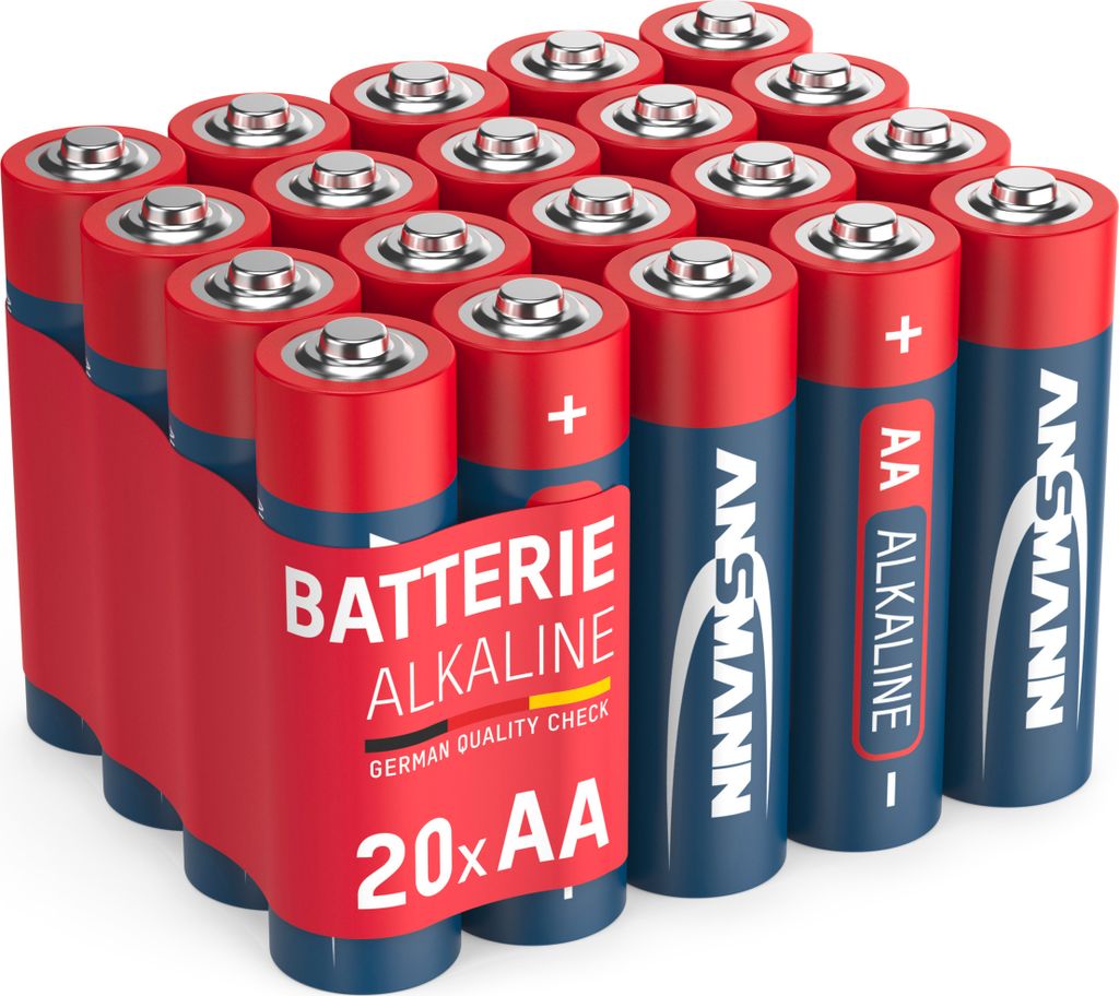 20x ANSMANN Alkaline Batterie AA Mignon 1,5V - LR6 AM3 MN1500 (20 Stück)