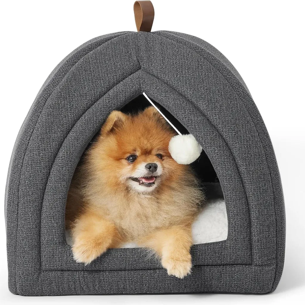 Maison pour chat design format cube 44cm avec panier lavable moelleux - 3