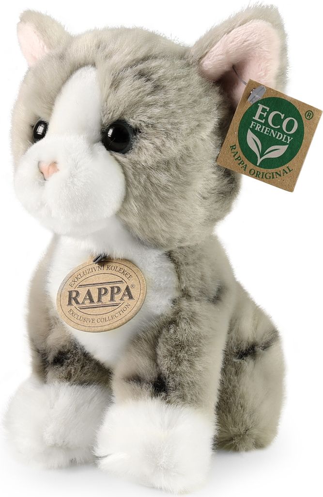 RAPPA Gatto di peluche grigio 18 cm ECO-FRIENDLY Immagine del prodotto 