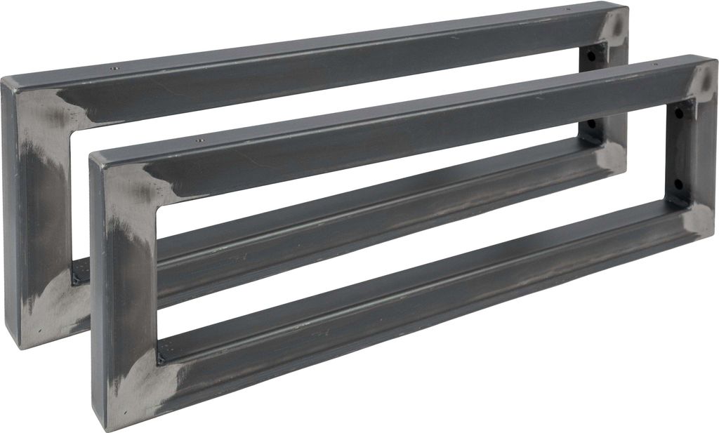 Natural Goods Berlin Wandkonsole RECHTECK, Regalhalter, Wandhalterung, Waschtische, Regalträger, Industrial, 500 mm Tiefe, 2 Stück