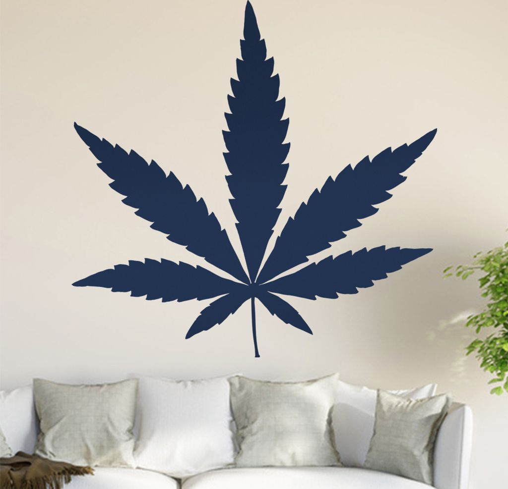 Hanf - Cannabis Wandtattoo in 6 Größen - Wandaufkleber Wall Sticker - Dekoration, Küche, Wohnzimmer, Schlafzimmer, Badezimmer