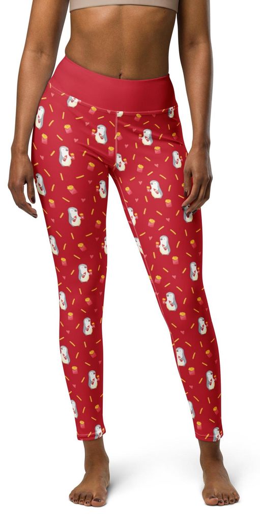Mr. & Mrs. Panda Sport-Leggings Pinguin Pommes Größe L - Gelb - Geschenk, für Freundin, Valentinstag, Leggings, Tights, Leggins, Jahrestag, Spor...