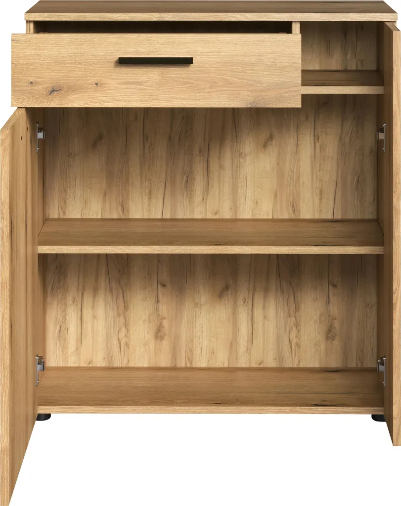 Buffet Bas de Rangement PureBliss 2 Portes 1 Tiroir - Finition Chêne - 2