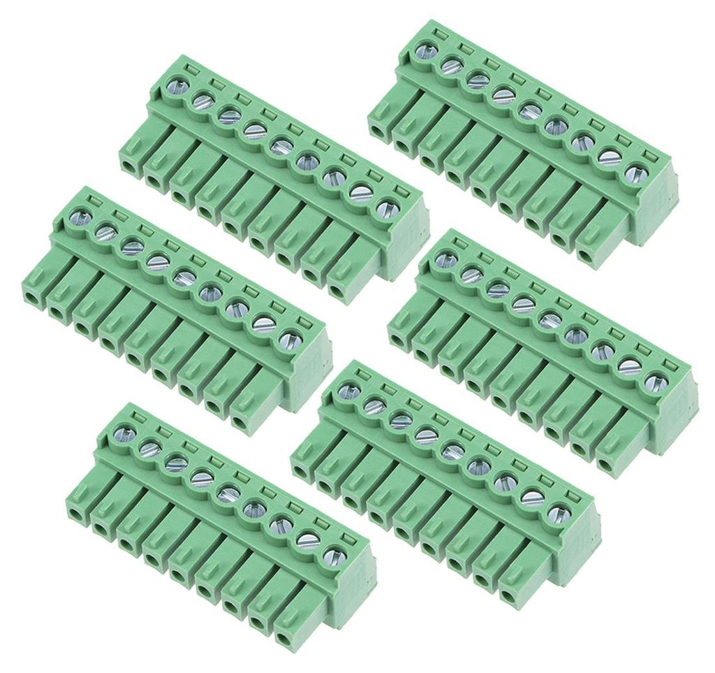 6 Stš¹ck AC300V Tonh?he 9P Flach Winkel Klemmleiste Stecker Grš¹n 8A 3.81mm de