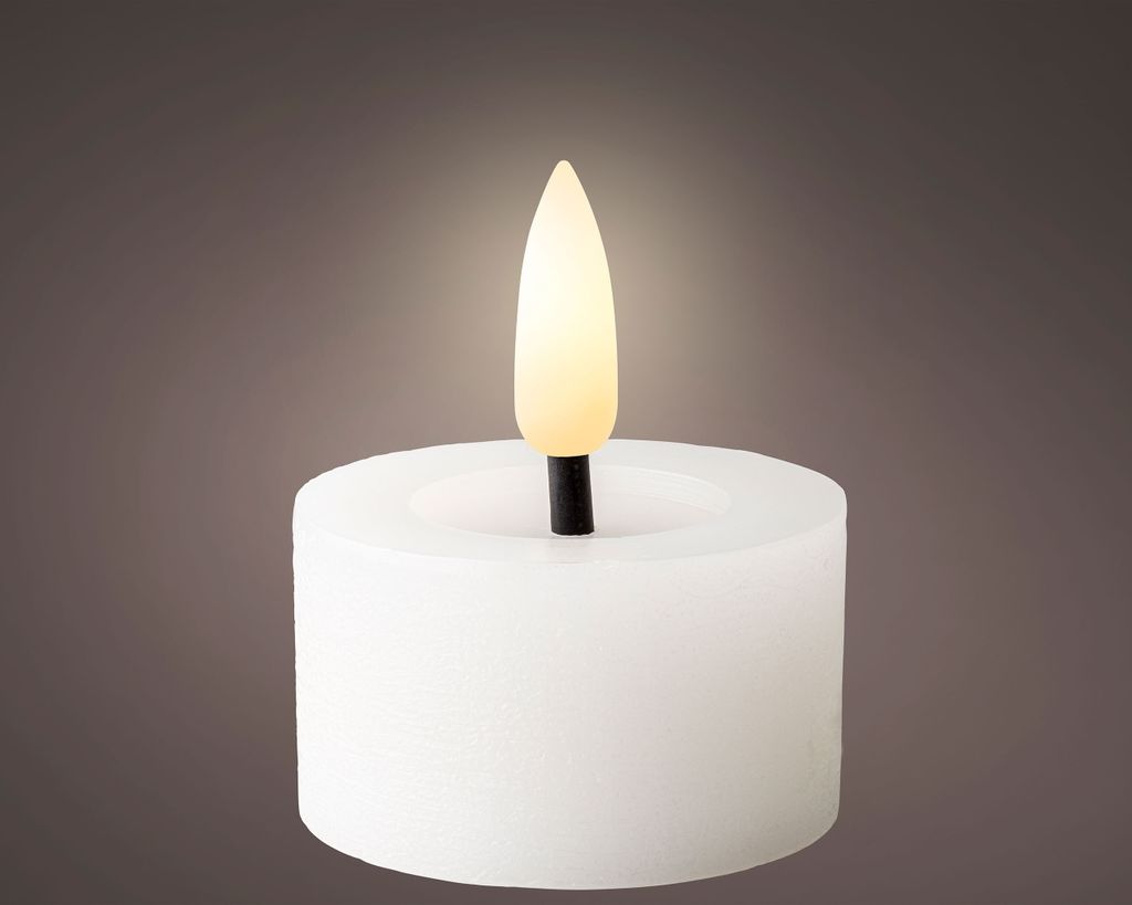 LED Teelichter 4,4x5cm mit Timer Wachs 2 Stück Weiß / Produktbild 
