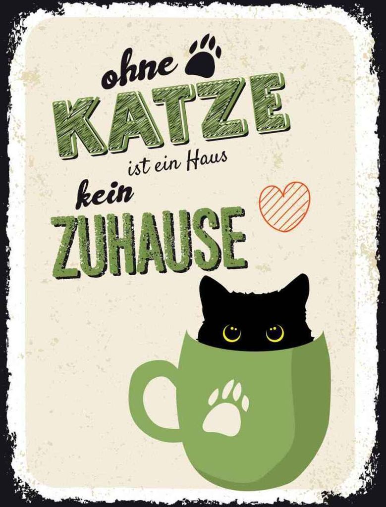 vianmo Holzschild 40x30 cm ohne Katze ist Haus kein Zuhause Produktbild 