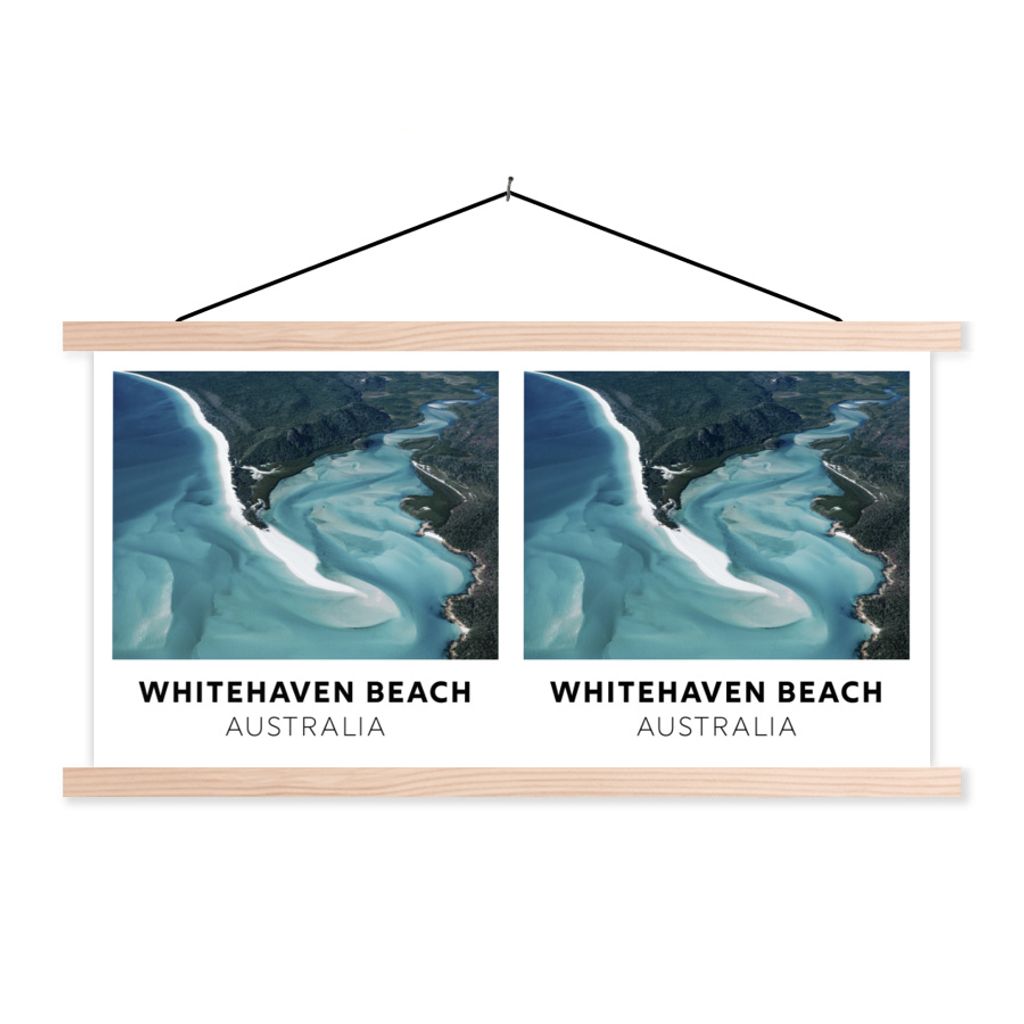 MuchoWow Textilposter Australien - Strand - Himmel 150x75 cm mit holzfarbenen Rahmen - Plakate