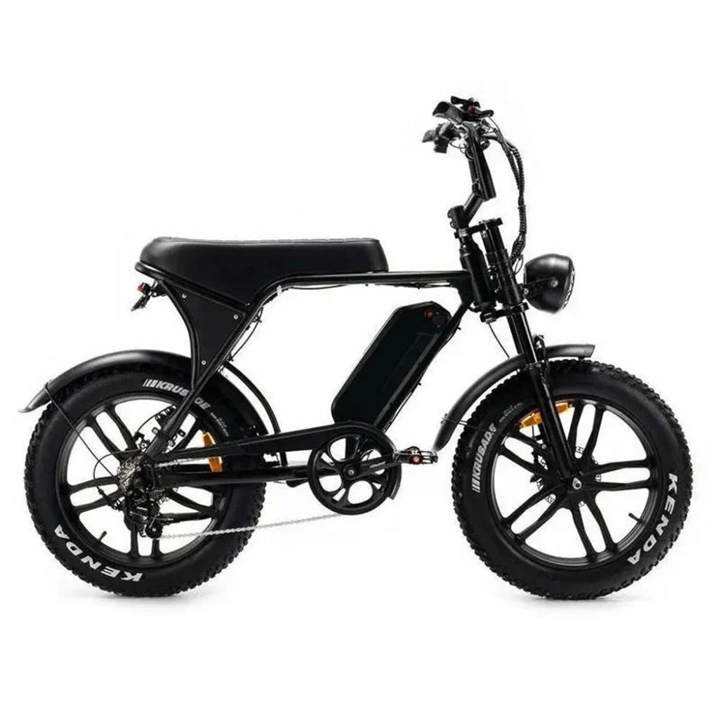 OUXI V8 Elektrisches Fatbike - Alarmanlage - 20 Zoll - 250W Motor - 7 Gänge - 60 km Reichweite - Hydraulische Scheibenbremsen - Schwarz