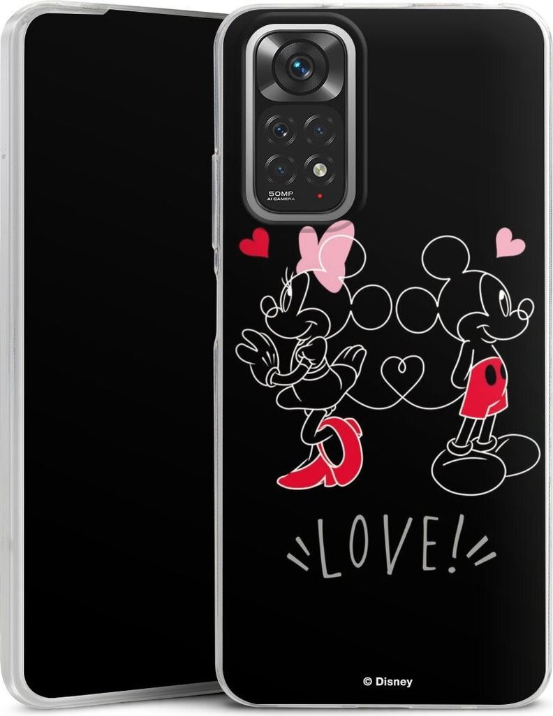 DeinDesign Slim Hülle für Xiaomi Redmi Note 11 4G Silikon Case Ultra Dünn Handyhülle Disney Liebe Mickey & Minnie Mouse
