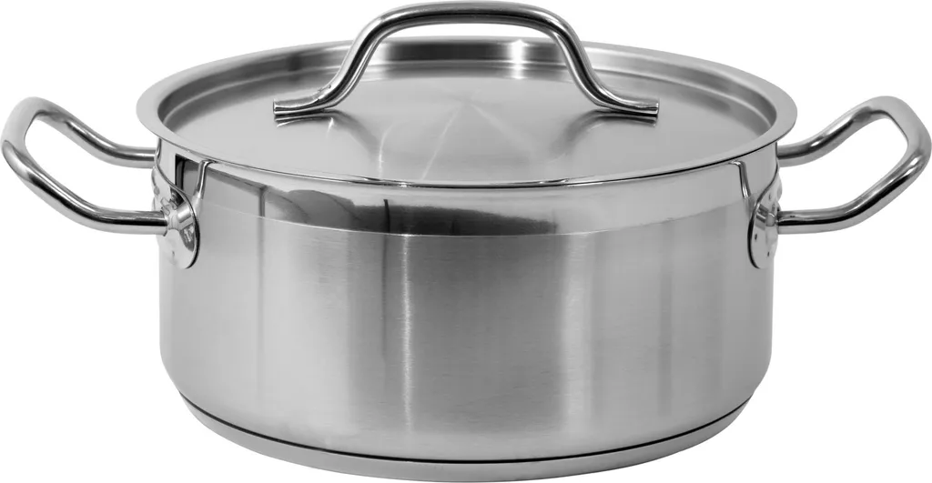 Casseruola Professionale Bassa 24x11cm 5L con Coperchio | Offerta Cucina