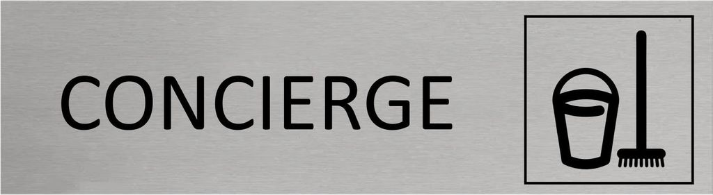 CombiCraft Aluminium Türschild Concierge 165x45mm mit 3M-Tape zur Befestigung, einfache Kennzeichnung von Räumen und Bereichen