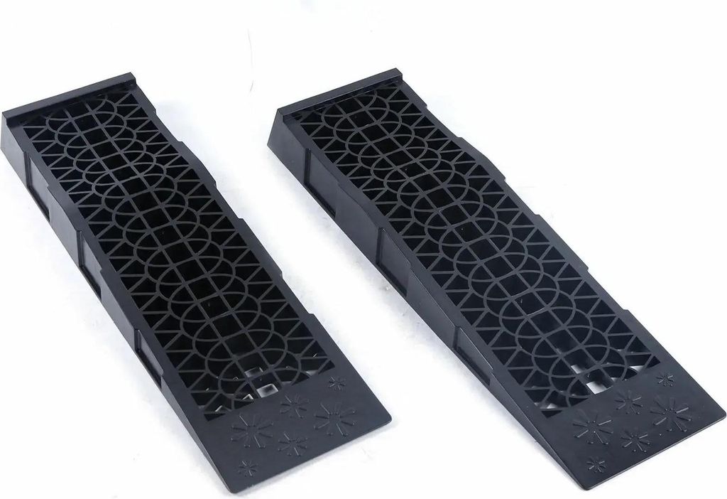 Auffahrrampen Auto aus Kunststoff - Extra breit - 3 t Traglast - Hub 7 cm - 2er-Set - 69,8 x 20 x 7,8 cm - Schwarz