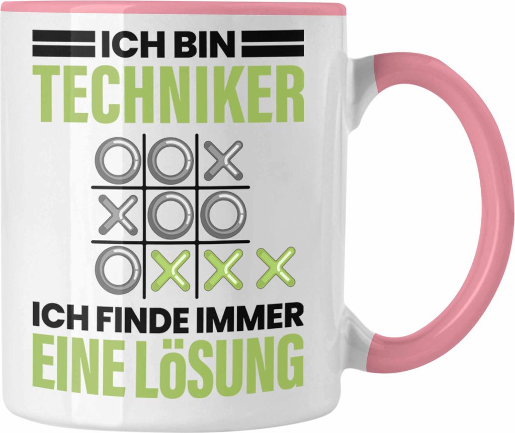 Trendation - Techniker Tasse Geschenk Männer Spruch Ich Finde Immer Eine Lösung Geschenkidee für Auto Techniker (Rosa)
