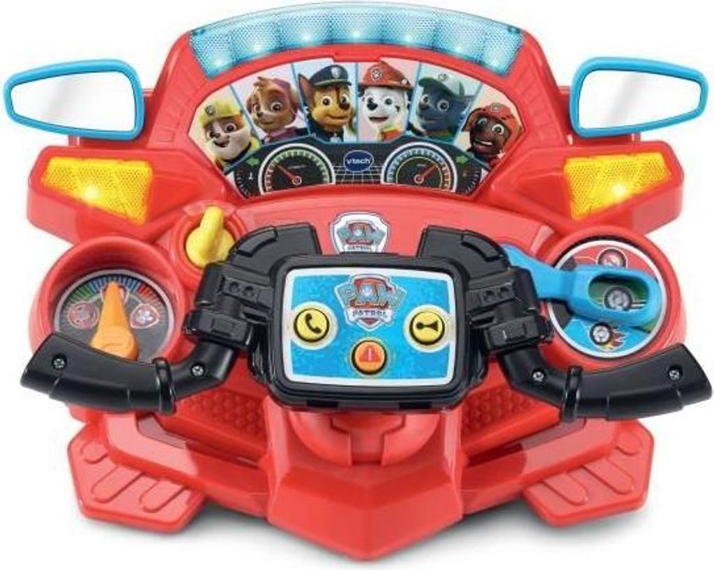 VTech Pat' Patrouille Mission Pilote 2 in 1 Fahrsimulator, Transformierbares Lenkrad, 3 Spielmodi, 6 Charakter-Tasten