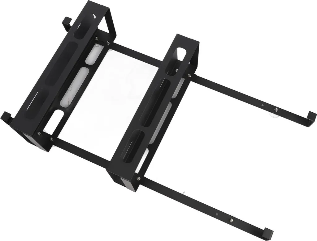 Étagère de Douche Murale Double Couche en Métal à Ventouse Type A Noir - 4