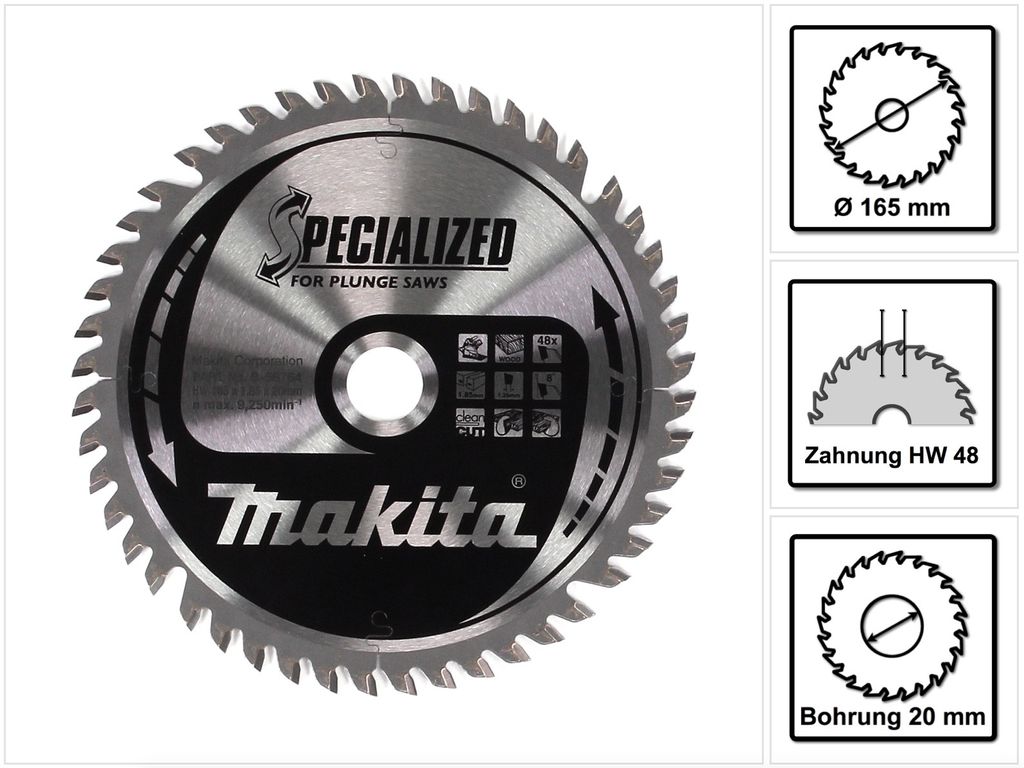 Makita B-56764 SPECIALIZED Sägeb.165x20x48Z Produktbild 
