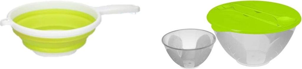 Salat Salatschüssel Set, 3-teilig + + Silikon Sieb Faltbarer mit Griff von Conny Clever