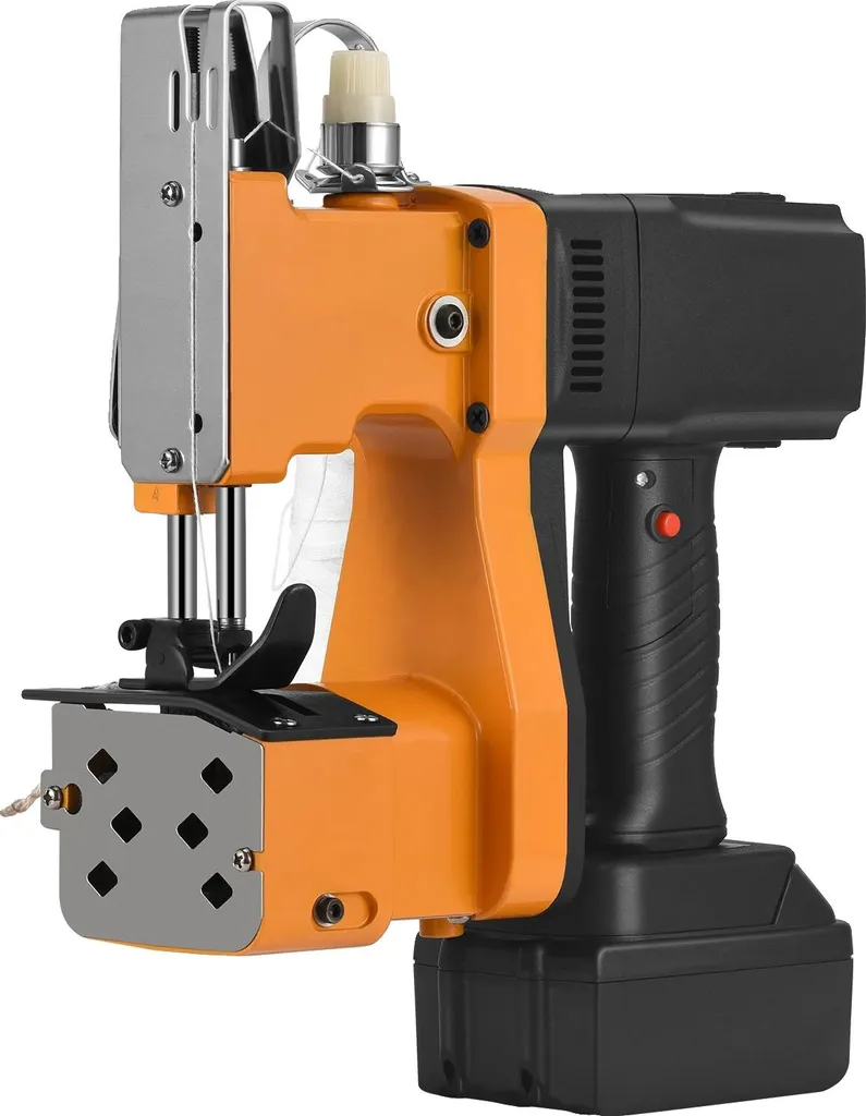 Mini machine à coudre portative jaune sans fil pour retouches de vêtements