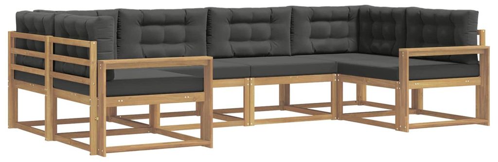 vidaXL Outdoor-Sofagarnitur mit Kissen 6 pcs Weiß und Anthrazit