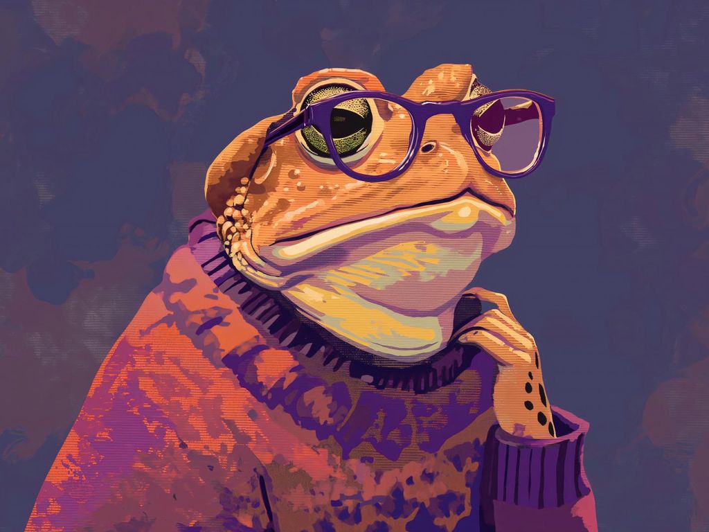 Plakat 40x30cm Hipster Stück Frosch
