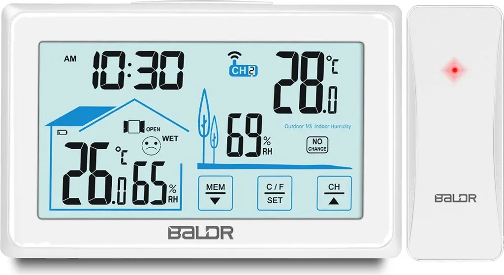 Station météo BD-910 blanc écran haute visibilité et alertes gel - 2