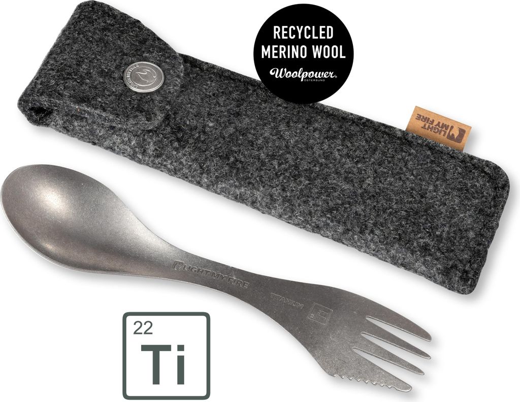 Light My Fire 4218101110 Spork Kit Reiseset, Titan, Etui aus Wolle