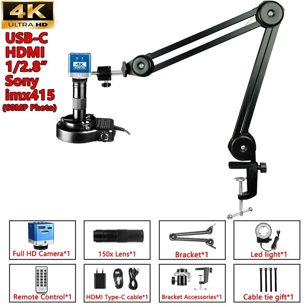 Microscope numérique 4K IMX415 grossissement 150X avec support robuste - 2
