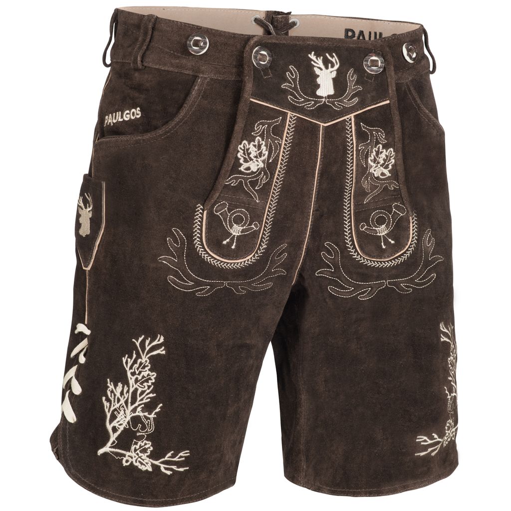 Pantaloni corti in pelle tradizionali da uomo PAULGOS - HK3 Immagine del prodotto 