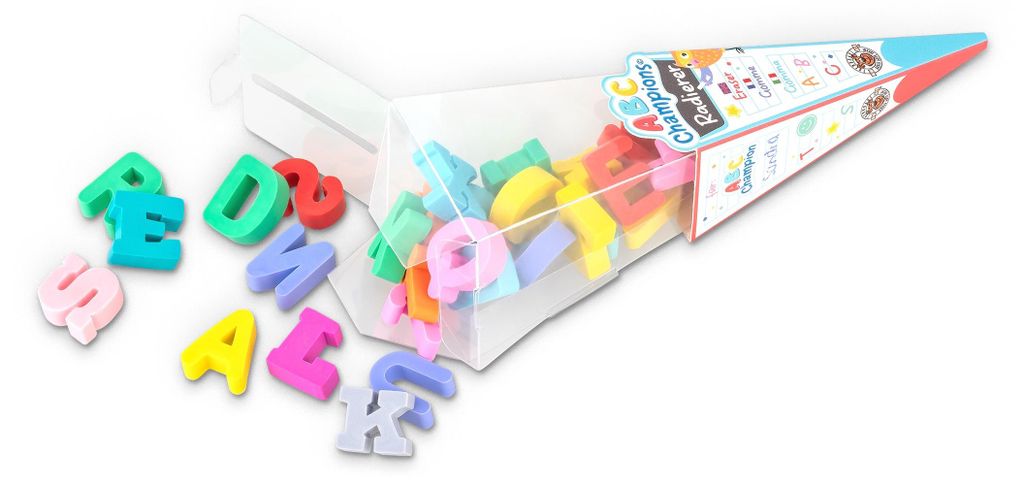 Figurenradierer ABC CHAMPIONS, 26 bunte Buchstaben A–Z, Produktbild 